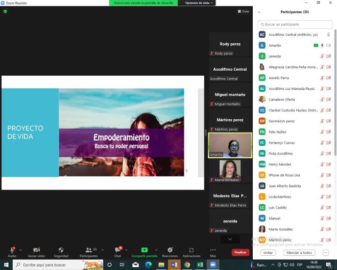 Taller virtual: “Empoderamiento”,